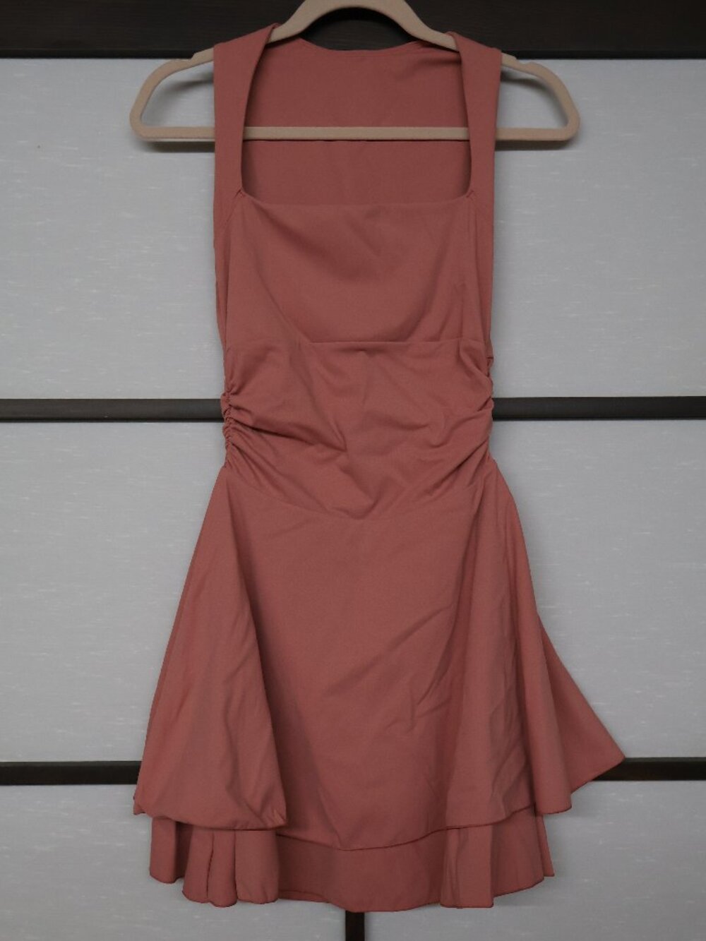 Kaximil Water Pink Square Neck Ruffle Mini Dress Size S